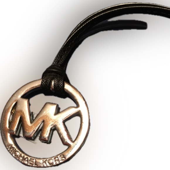 Michael Kors MK Charm Hang Tag Silver Tone Keychain Key Fob Charm - Picture 5 of 11